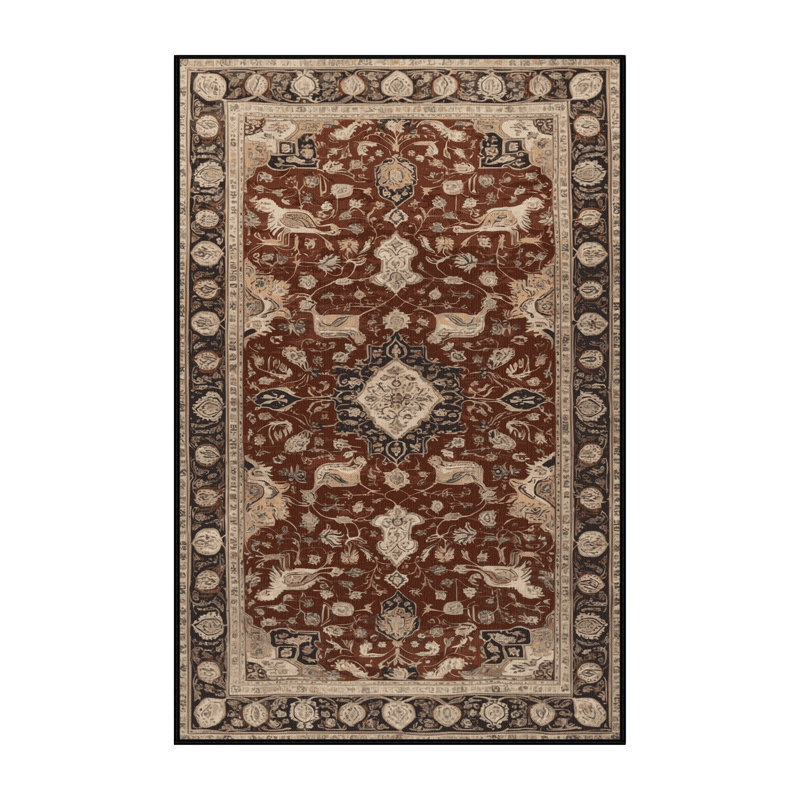 Tapis brun lavable à la machine, Rectangle 4pi x 6 pi