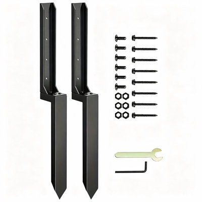 4 Pack Fence Post Repair Kit Fence Post Stakes for Tilted and Broken
