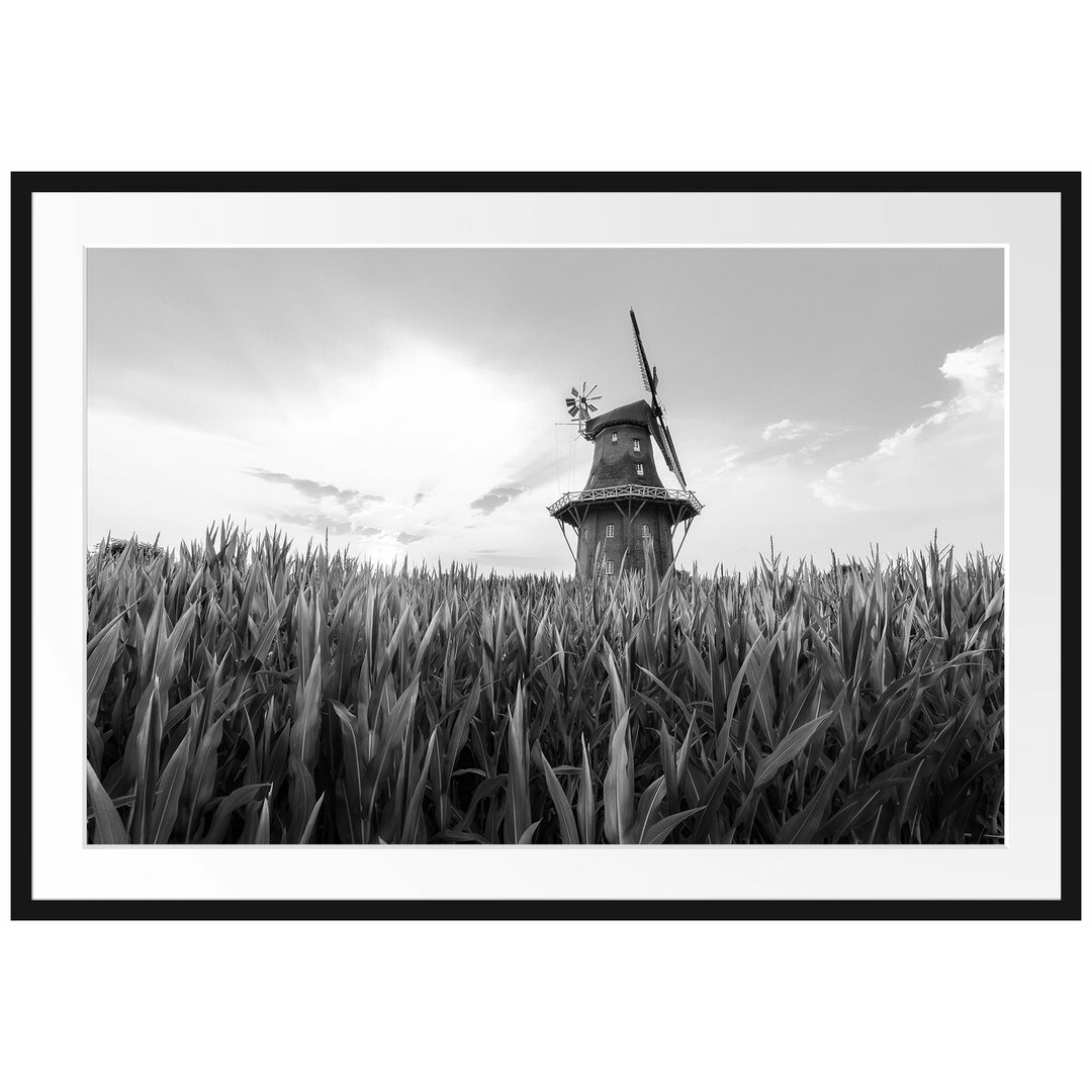 Gerahmtes Poster Windmühle auf dem Feld