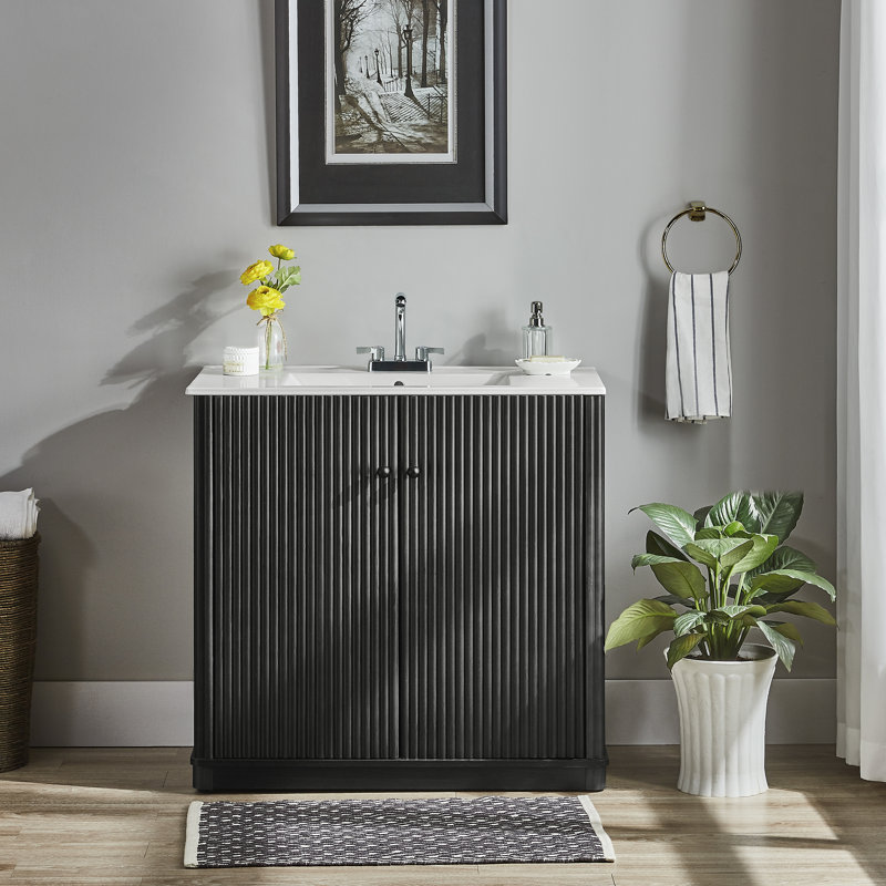 36" Bathroom Vanity in Black Oak, Black Oak