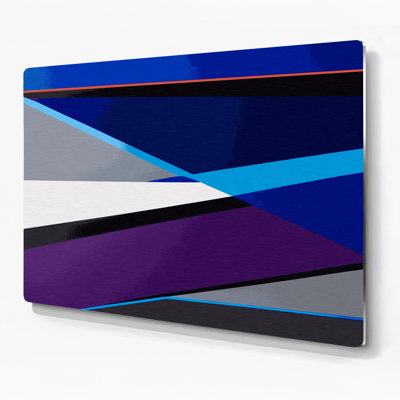 Art mural rigide en métal bleu 64