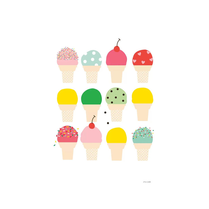 Ice Cream Fun by Ann Kelle - Wrapped Canvas Print, 30.48cm H x 20.32cm W x 1.91cm D