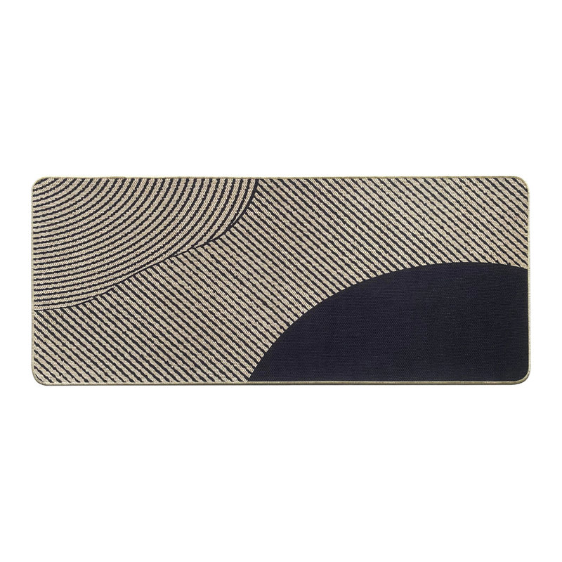 Geometric Kitchen Runner Rug, Beige, Runner 1'8" x 4'