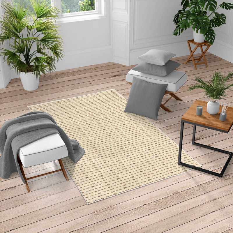 Tapis beige/brun, Rectangle 5 pi 2 po x 7 pi 6 po