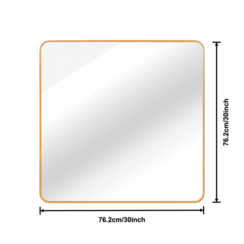 Miroir mural pour salle de bain 30 po x 30 po, 30 po x 30 po, Doré