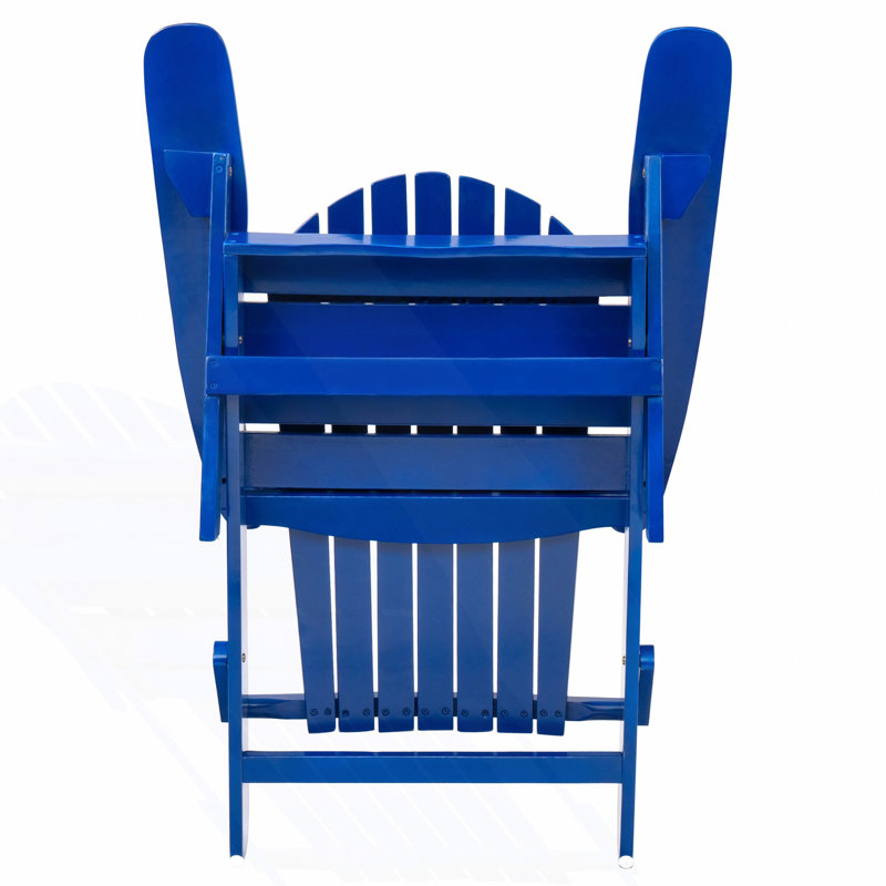 Rustic Adirondack Chair With Foldable Design, Patio Chair, Blue