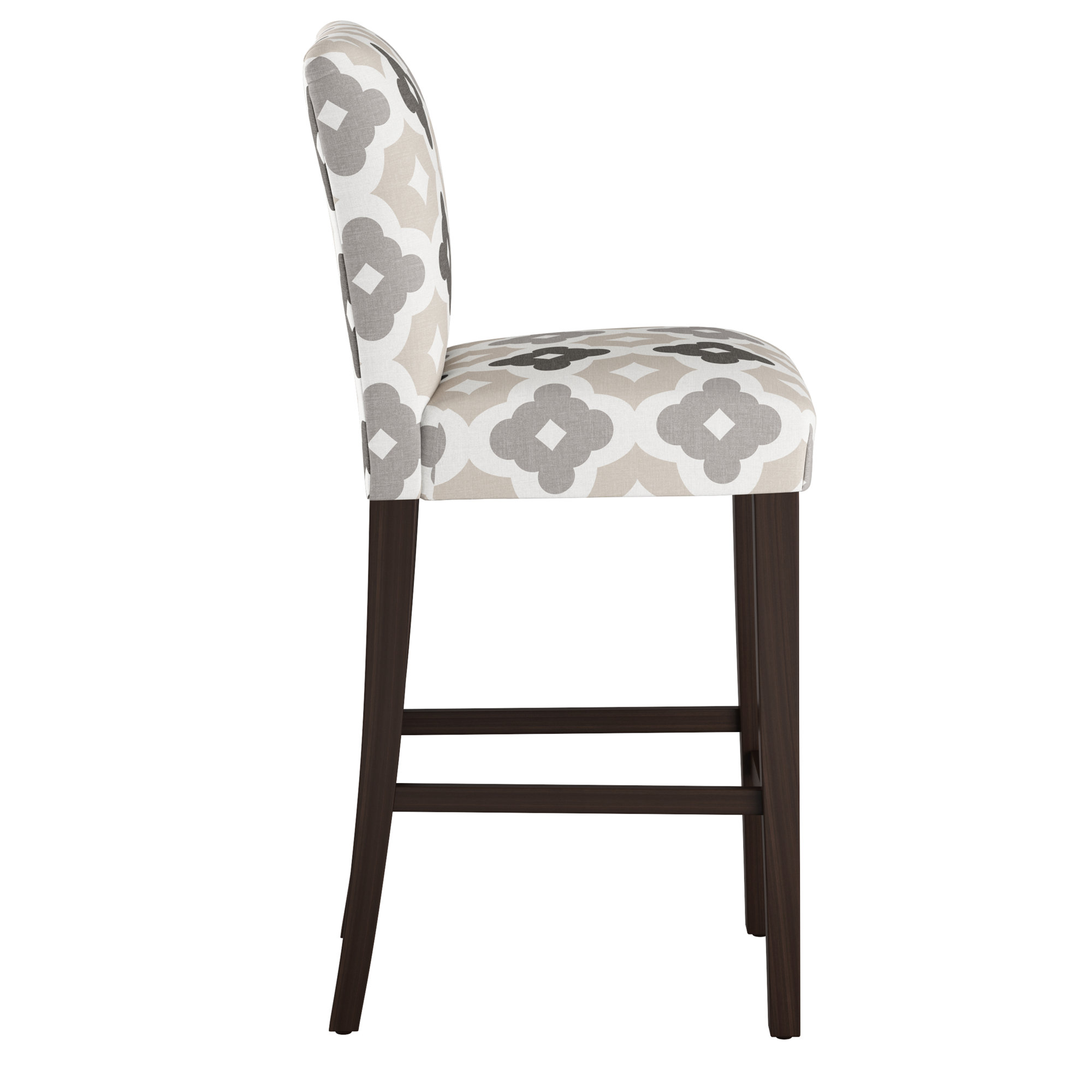 Sylva Upholstered Stool, Sintra Taupe, Bar Stool (31” Seat Height), Espresso