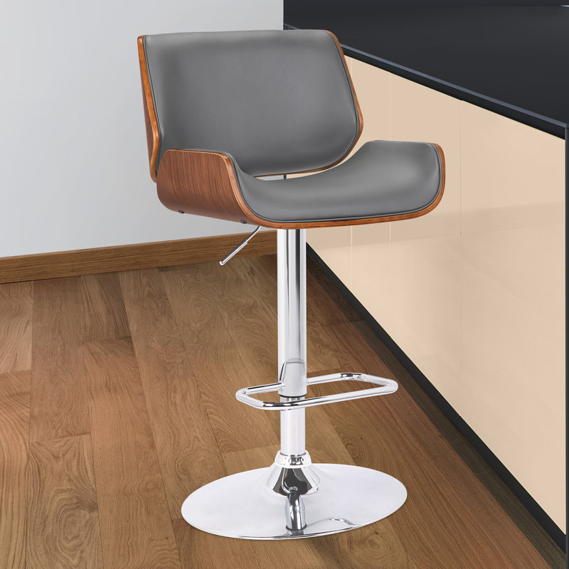 Cecillia Swivel Upholstered Adjustable Height Counter Stool