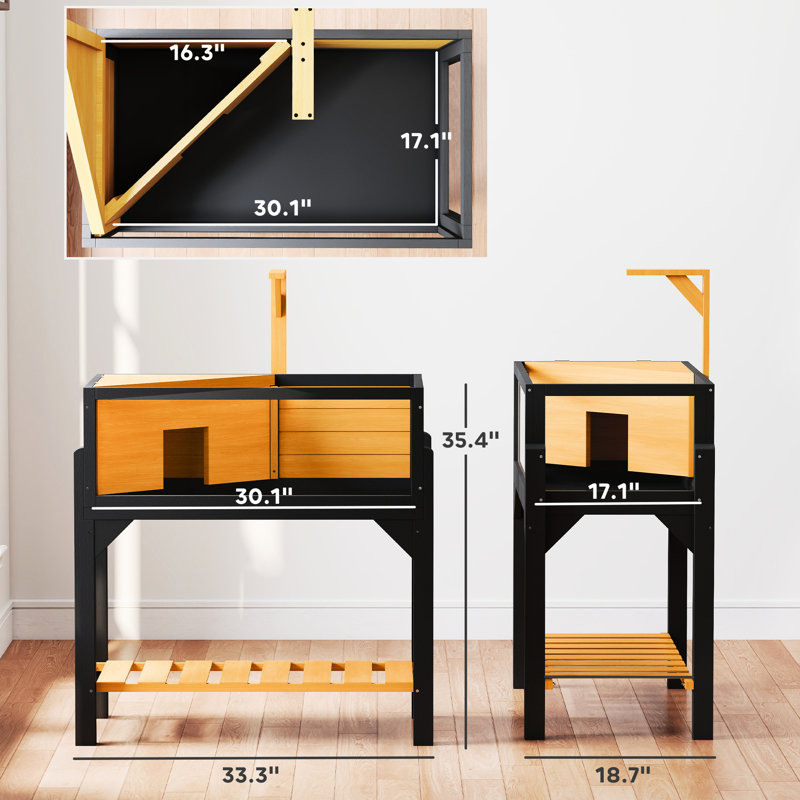 Enceinte de tortue en bois jaune avec tablette de rangement, fenêtres latérales en acrylique transparent pour la vue, dessus ouvrable et porte-lampe - rangement organisé, intérieur visible, fenêtres de vie confortables,