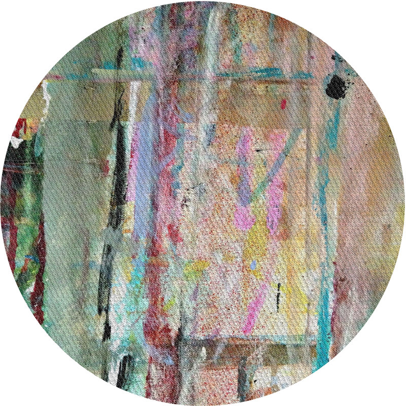Vert Tapis décoratif, Rond 8 pi