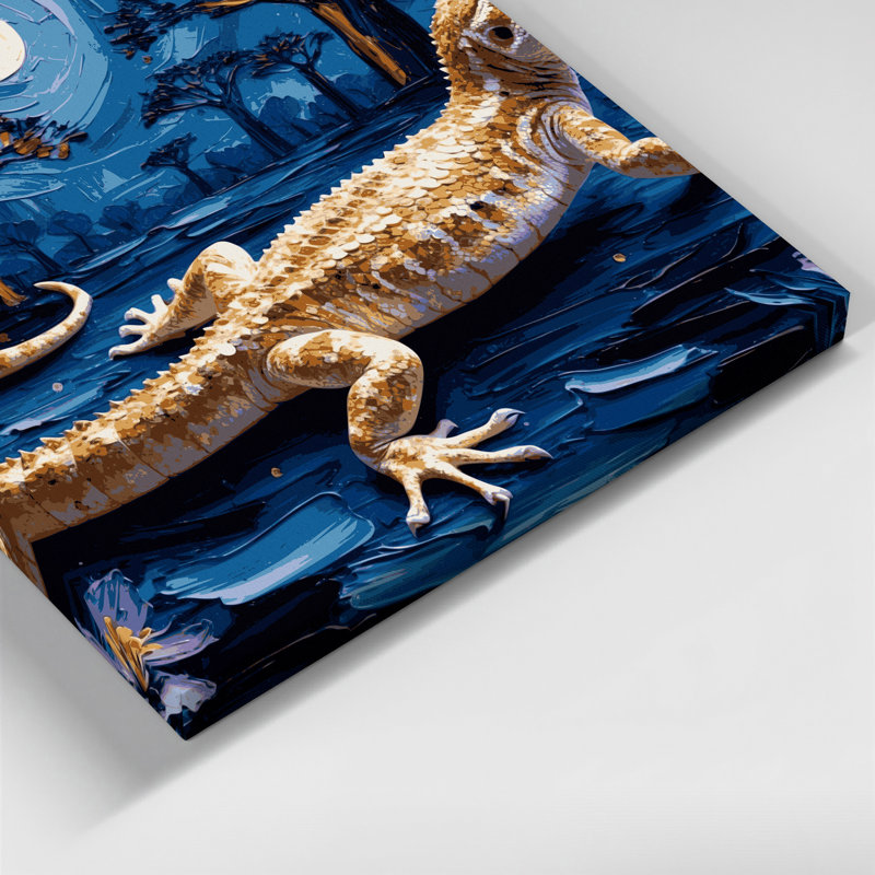 Art mural sur toile gecko, H 16 po x l 20 po