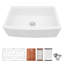 Station de travail blanche Farmhouse Sink - Évier de cuisine de ferme à cuve simple en céramique blanche 33 pouces