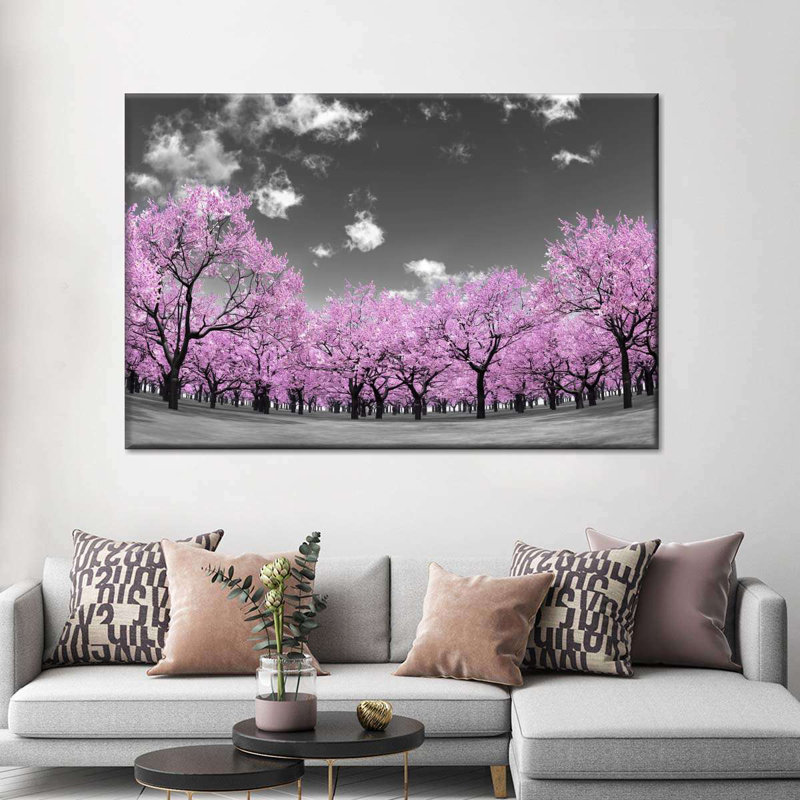 «Cherry Tree Pop Pink Forest», reproduction sur toile, H 8 po x l 12 po x P 1 po