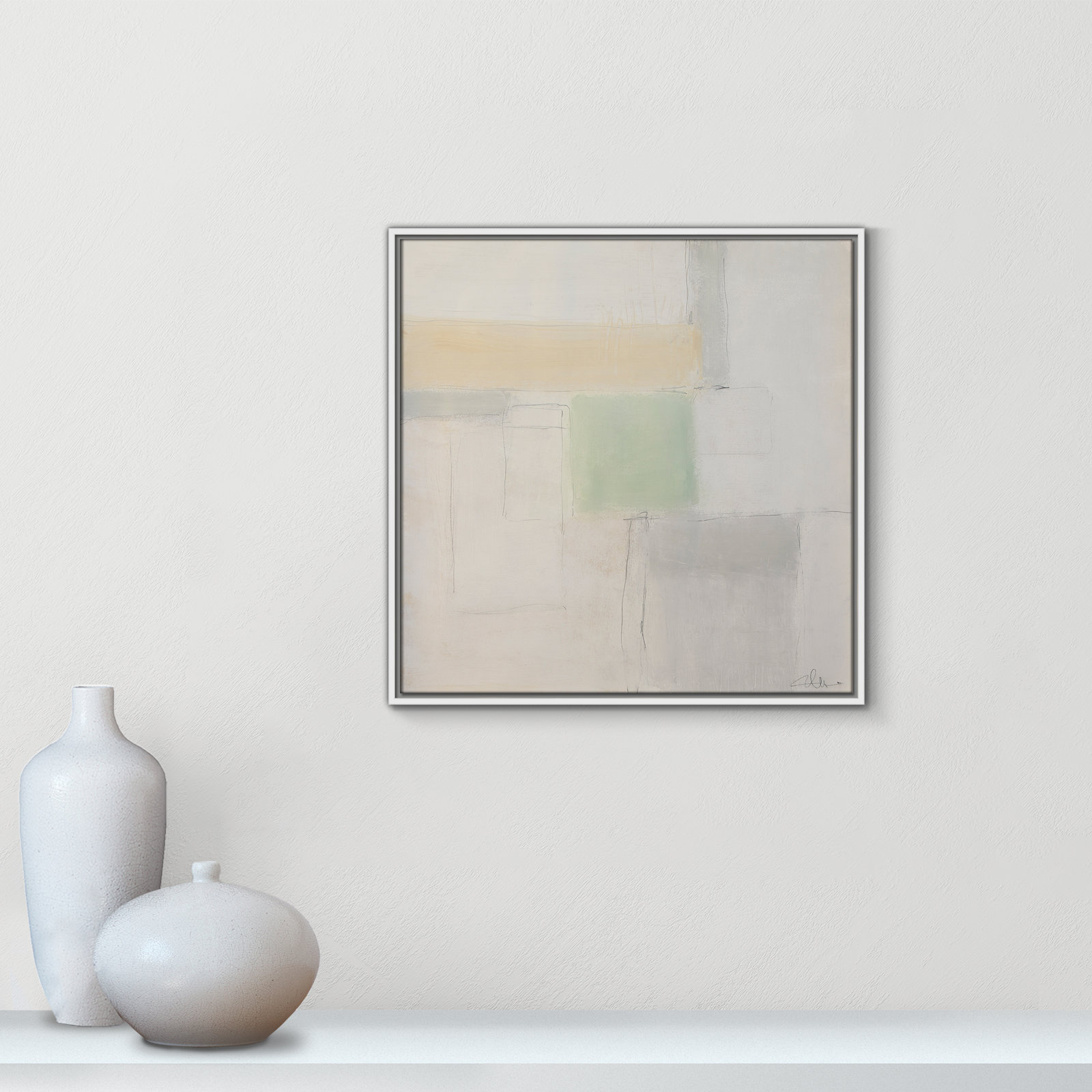 Veasey "Powder Room Whispers-I" Print, 25.5" H x 25.5" W x 2" D, White Framed