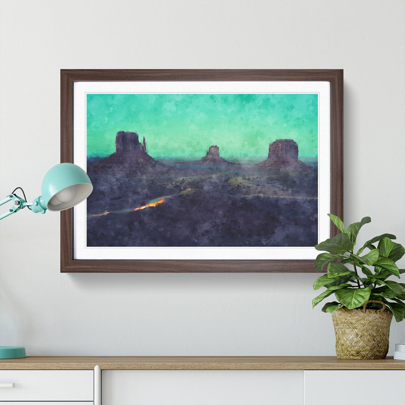 Oljato-Monument Valley - Picture Frame Painting Print, Walnut Framed, 33cm H x 45cm W x 2cm D
