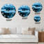 Structure bleue et blanche I - Horloge murale moderne-93602296