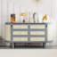 Structure de lit double avec rangement dissimulé Design tissé, gris - aucun sommier nécessaire, support solide-1456018198-1456018196