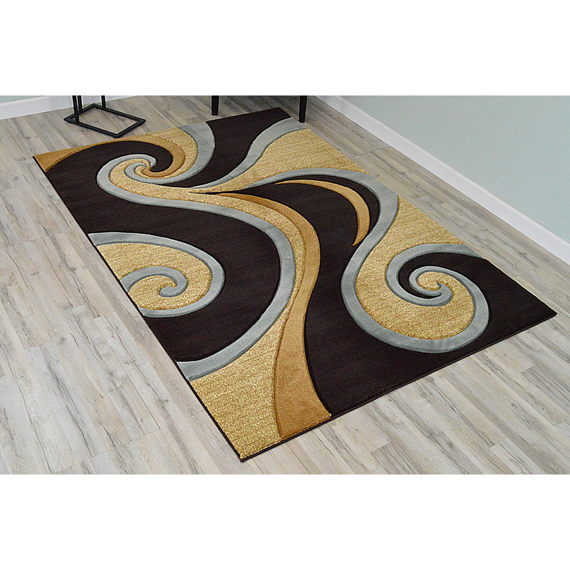 Ena Performance Abstract Indoor Rug, Rectangle 3'9" x 5'3"