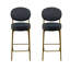 Tabouret de bar rembourré en velours avec tabouret de bar et dossier