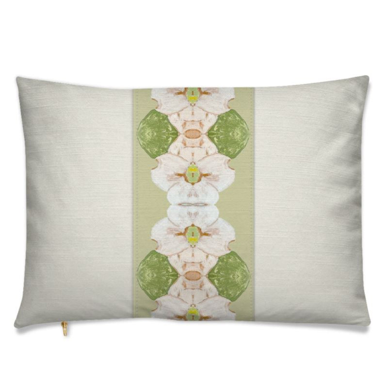 Flowering Dogwoods Lumbar Pillow Cover & Insert, Fernwood Green