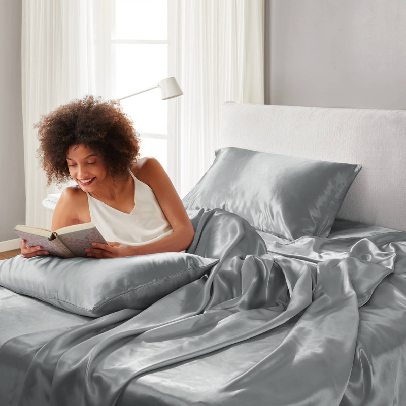 4 ensembles de literie PCSSoft, Gris, Housse de couette simple et 3 pièces supplémenta