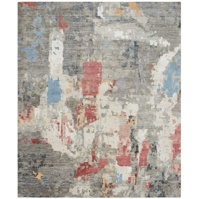 Aurora Drift Hand Knotted Abstract Area Rug