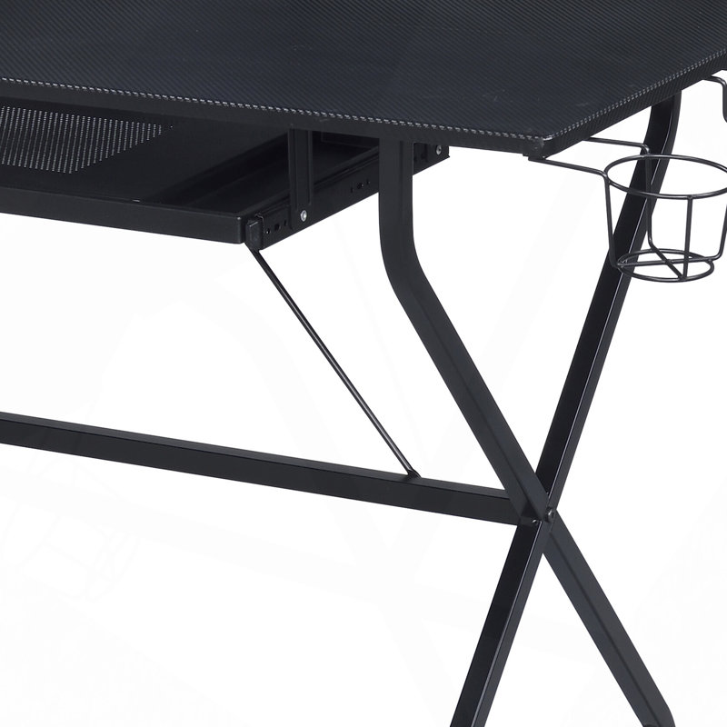 Desk,Black Computer Desk With Keyboard Tray