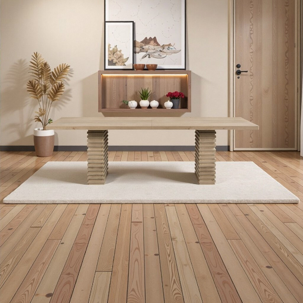 George Oliver 95" Industrial Espresso Dining Table for 8 - Solid Wood ...