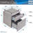 Rolling File Cabinet with Glass Top, Gray-1612386285