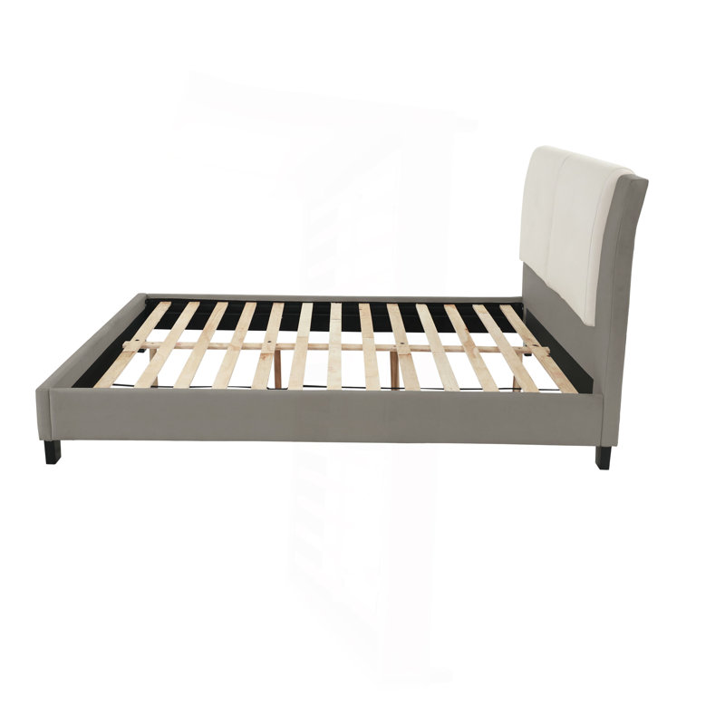 Eastern King Bed In White & Grey