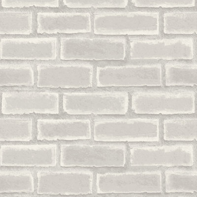 Wrigley - Chalk White Brick Wallpaper