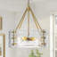 Lustre tambour 5 lumières avec verre texturé -1807704492