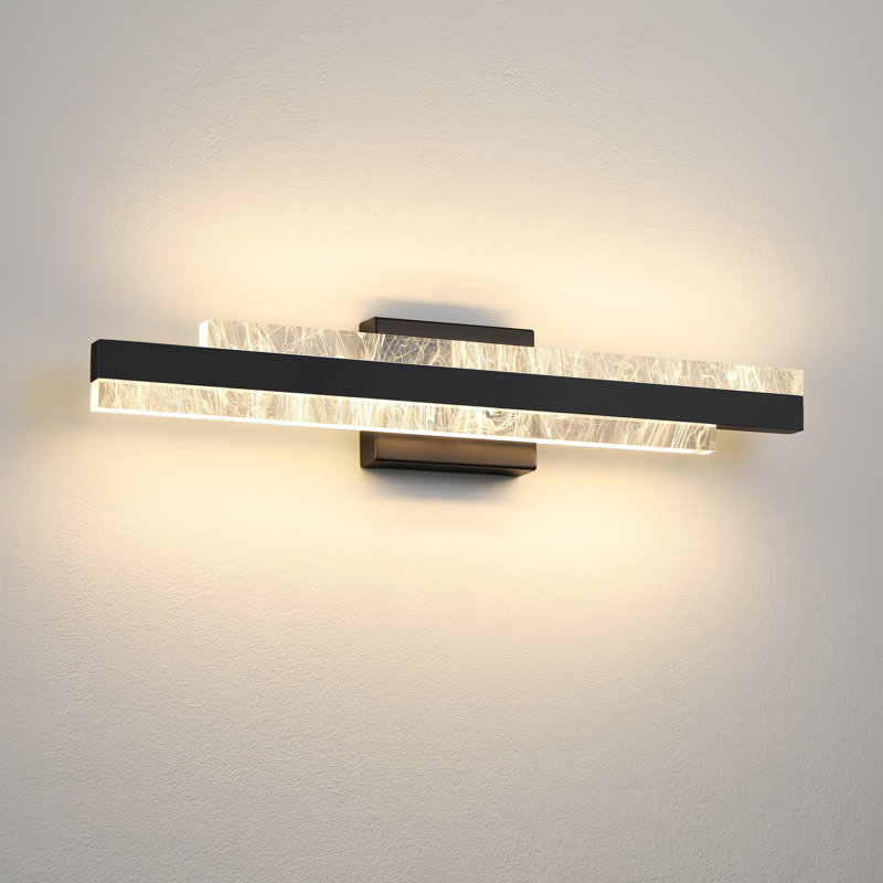 Barre d'éclairage de salle de bain 24 "à DEL à intensité variable, Noir mat