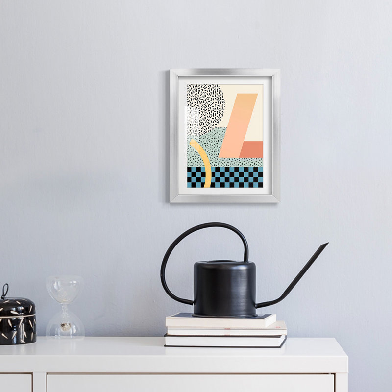 Modern Memphis IV -Framed Print, 25.5" H x 17.5" W, Silver