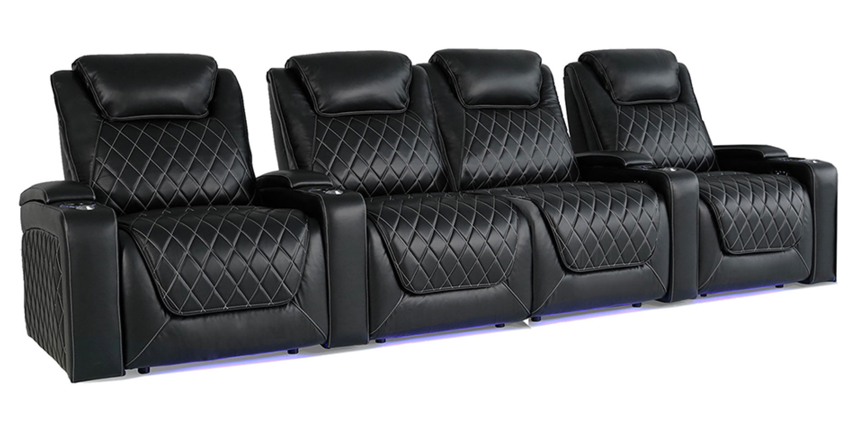 Valencia Theater Seating Oslo 130'' Wide Genuine Leather Power Recliner ...