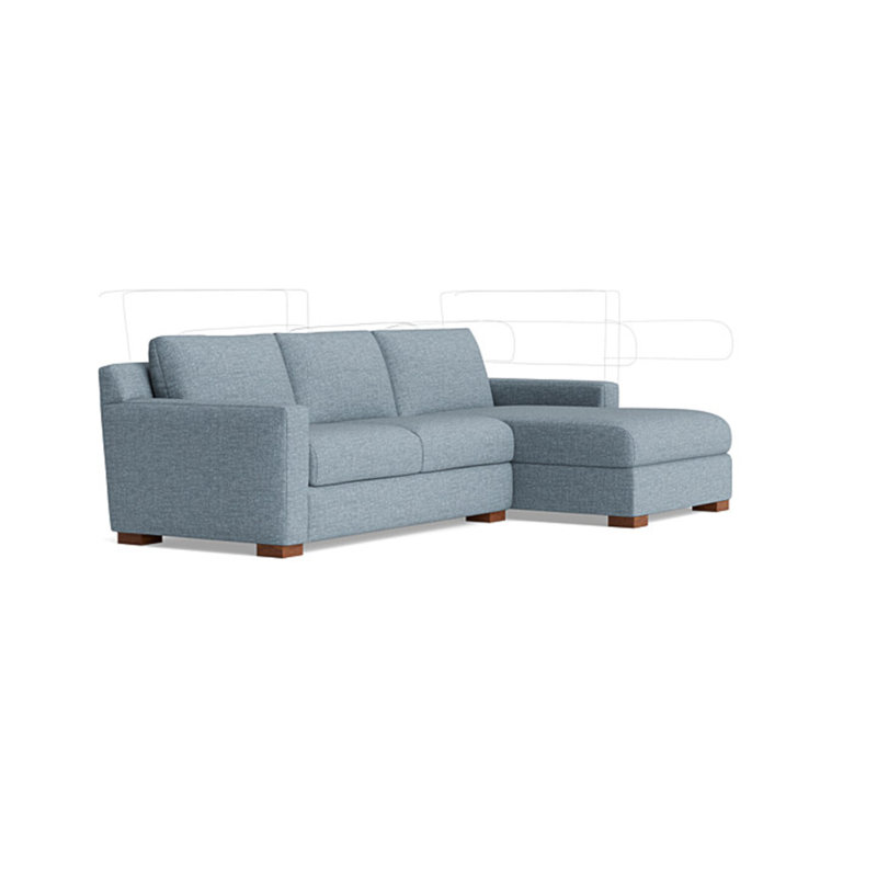 Catalina Chaise Sectional, Performance Weave - Carrot, Right Hand Facing