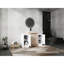 Meuble-lavabo 48 po avec lavabo en céramique, 2 unités de rangement, porte, lavabo brillant blanc brillant et 2 unités, style moderne à fermeture douce, contreplaqué-2087178659-2087178670