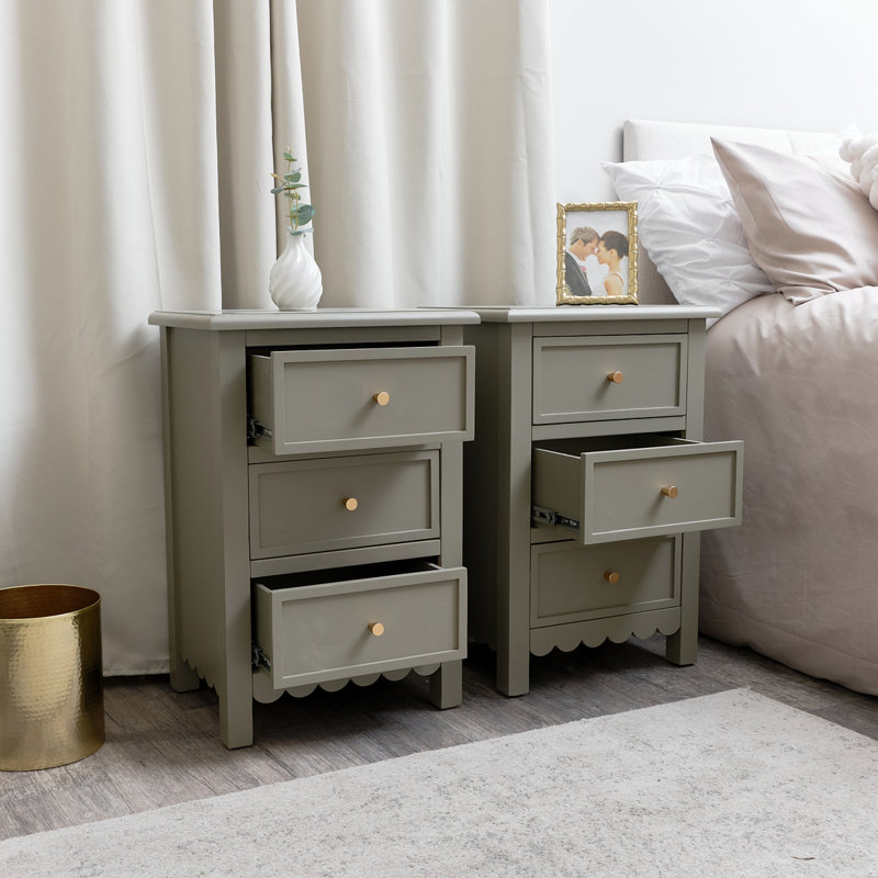 45cm W Bedside Table, Taupe