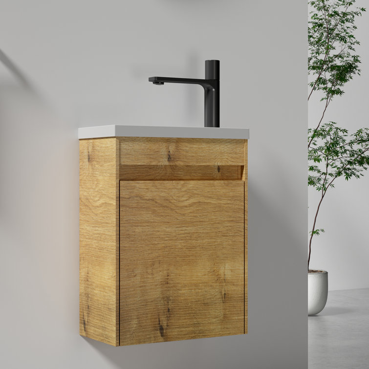 Coinde 8.5" W Wall-Mounted Single Bathroom Vanity Set