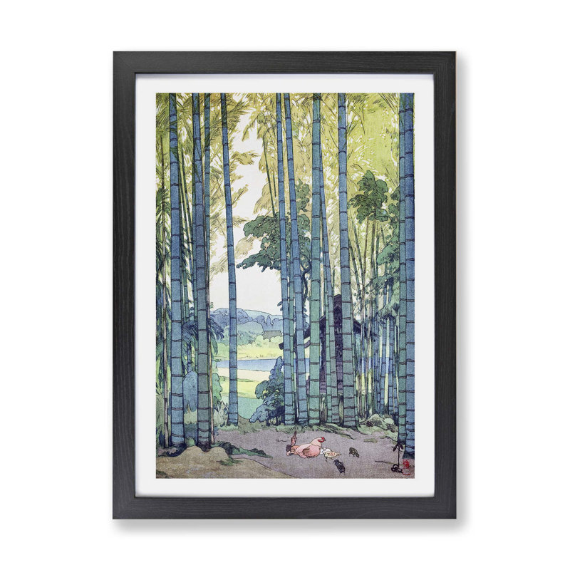 Bamboo Grove - Single Picture Frame Painting, Black, 24cm H x 33cm W x 2cm D