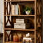 Bibliothèque classique en bois, tablettes élégantes, bibliothèque autoportante robuste