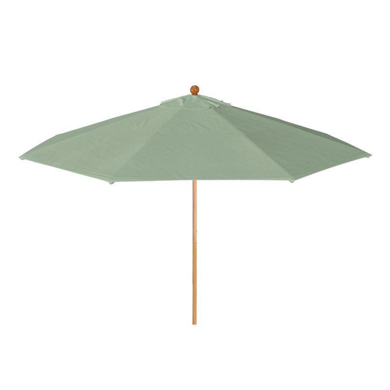 Parasol en bois de teck 11 pi, Brume sarcelle