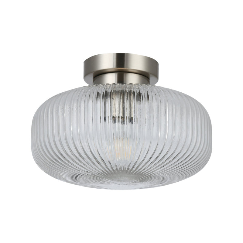 Ajaya Semi Flush Mount, Satin Chrome