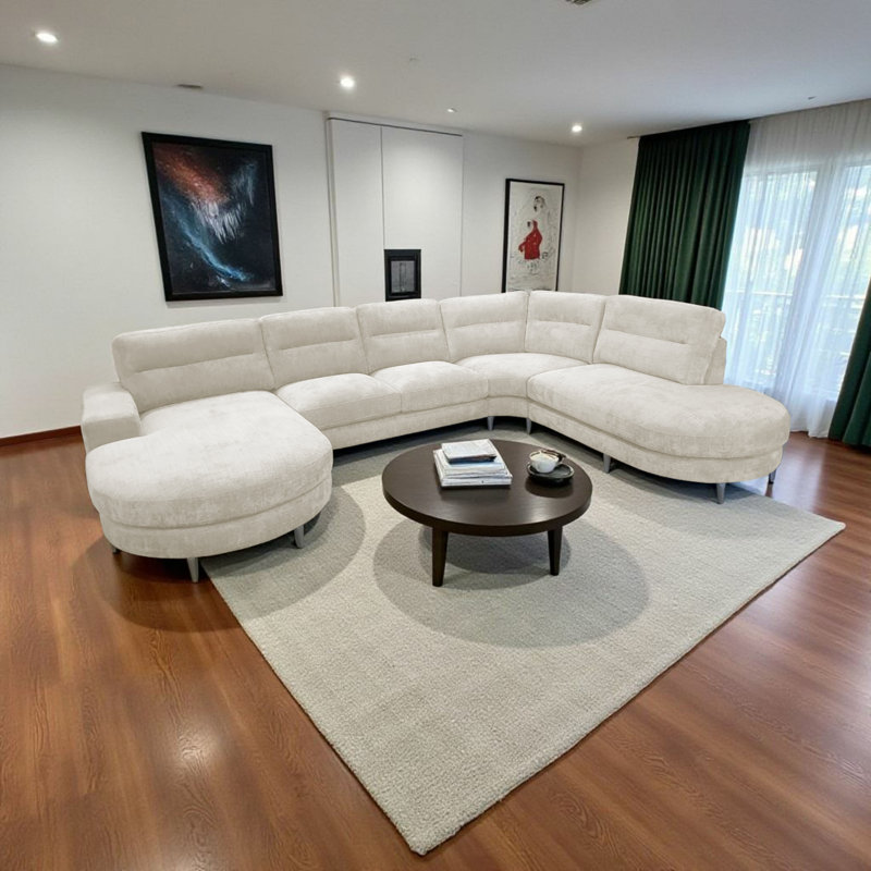 6 Seater Corner Sofa , Right Hand Facing, Beige
