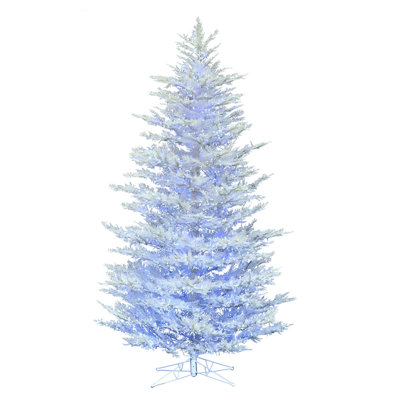 Vickerman Flocked Cedar Pine Artificial Christmas Lighted Cedar Christmas Tree with Realistic Needles