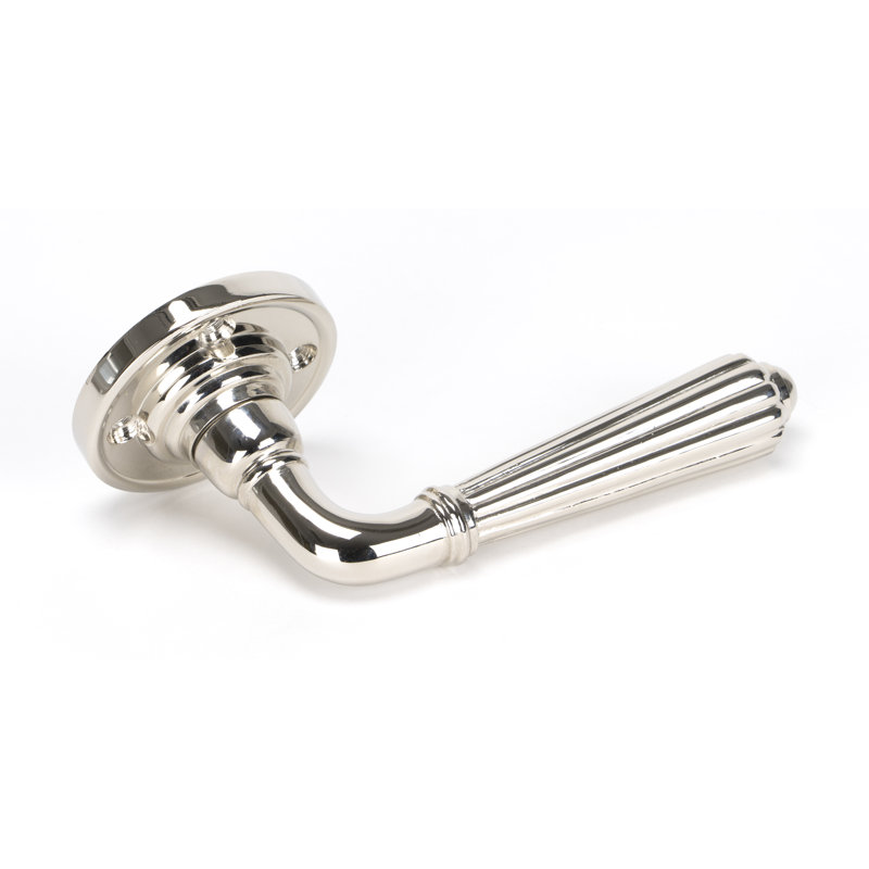 Hinton Lever on Rose Set - Unsprung, Polished Nickel