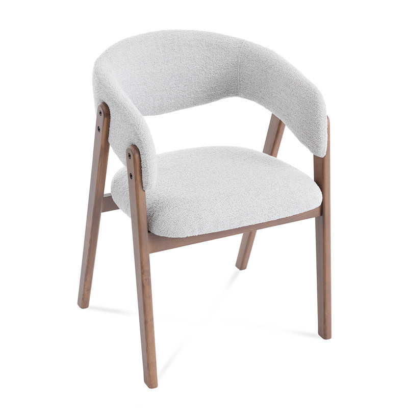 Riverton Walnut Effect Wooden Frame Dining Chair, Grey