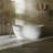 MonBlari 64" X 33" Free standing White Soaking Solid Surface Bathtub with Overflow and Pop-up Drain For Bathroom-120904044