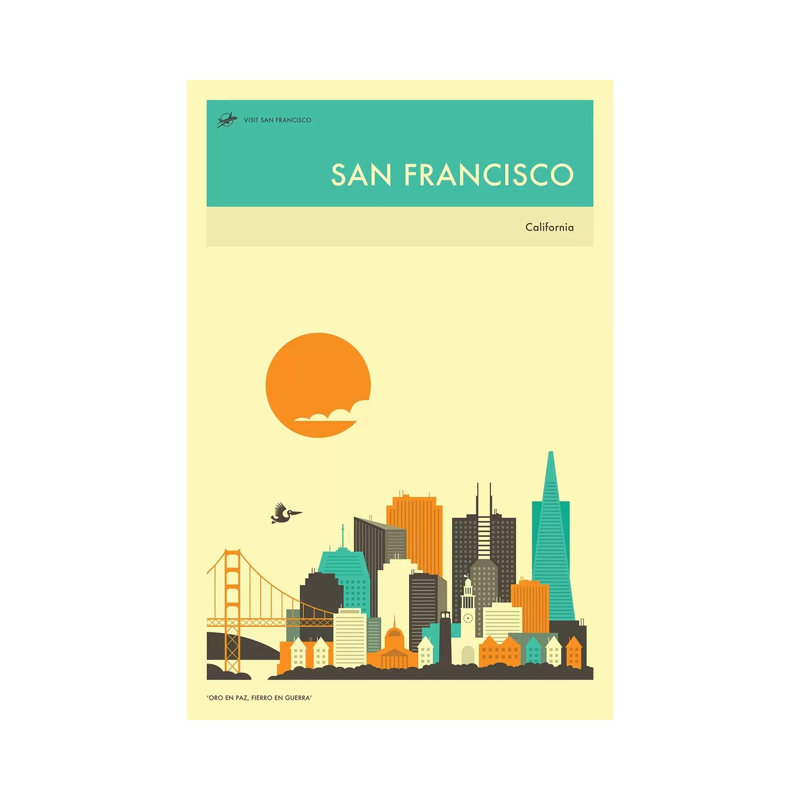 San Francisco Skyline II 1 Piece Wrapped Canvas Wall Art, 152.5 cm H x 101.5 cm W