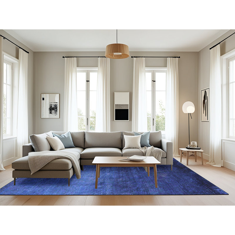 Tapis bleu foncé Hunnicutt, Rectangle 8 pi x 12 pi